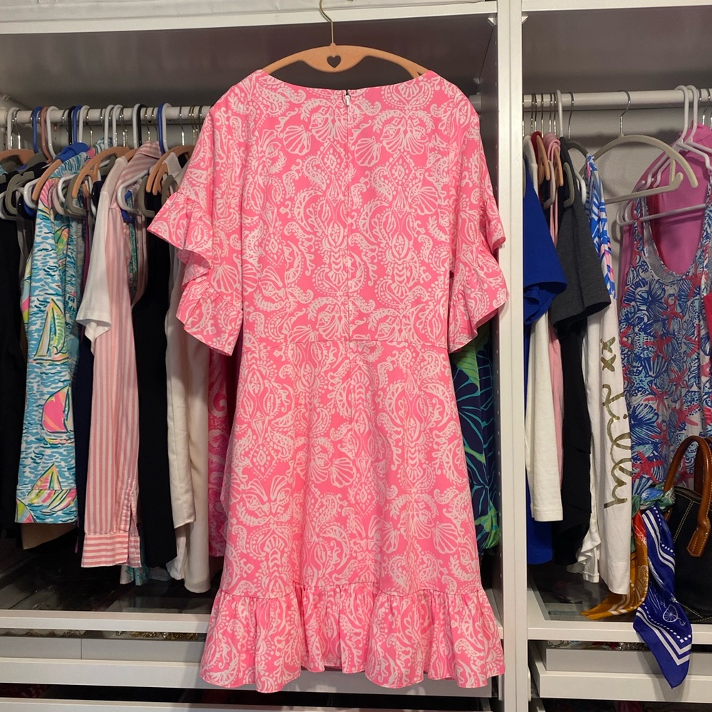 Lilly Pulitzer Pink Ruffled Wrap Sundress - Picture 4 of 4